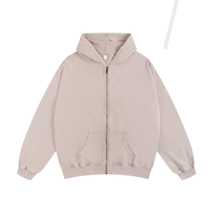 Sweat à capuche zippé pour homme, délavé à l'acide, effet vintage, texture usée, look robuste, style streetwear, pour usage quotidien comme couche extérieure - Product Image 2