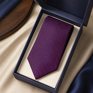 Corbata de poliéster con estampado de vino retro para hombre |   Corbata de Diseño de Lujo |   Corbata Elegante para Boda, Fiesta, Negocios, Formal, Premium, Moda, Color Vino - Product Image 5