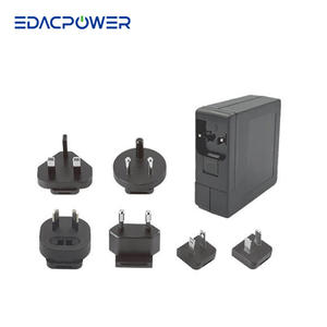 Adaptateurs d'alimentation multi-prises interchangeables AC/DC médicaux 28~36V 60W 2.14A MAX EM1067SGR GaN pour usage médical - Product Image 1