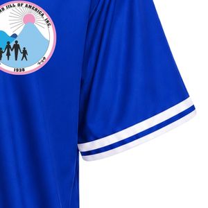 Royal Blue Women's Baseball Jersey with Embroidered Patch Short Sleeve <b>Button</b> Front V Neck <b>White</b> Trim Casual Sportswear Team - Product Image 3