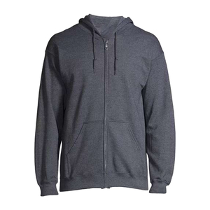 Men's Navy Blue Hooded Sweatshirt <b>Set</b> Solid Color Cotton French Terry Casual Wear Autumn Season Full Zip Design Wholesale - Product Image 5