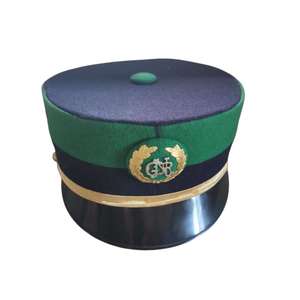 Custom Portugal Embroidered Peak Cap Black with Gold <b>Band</b> 56-58CM Formal <b>Hat</b> for Business Use Unisex Adult - Product Image 5
