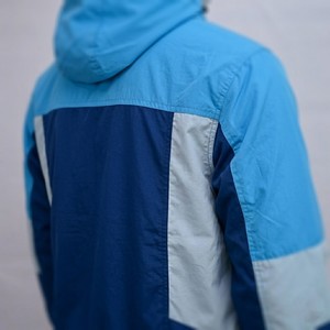 New Style Mens Contrast Panel Hooded Windbreaker <b>Tracksuit</b> Lightweight Street Jogger Set Half Zip Sportswear Custom OEM - Product Image 6