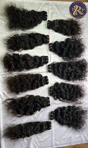 Extensiones de cabello humano Remy ondulado Natural de templo indio Virgen sin procesar de origen indio de alta calidad 100% venta por proveedor - Product Image 5