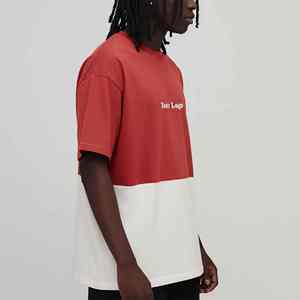 T-shirt Oversize Homme 100% Coton Hip Hop Écologique Anti-plis Color Block Streetwear Ample avec Broderie Personnalisée – Vente en Gros - Product Image 5