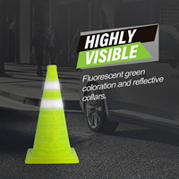 CITICITY Cônes de signalisation pliables de 18 pouces, verts, avec col réfléchissant pour la sécurité routière et l'entraînement à la conduite