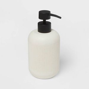 Dispenser di Sapone Liquido in Resina Moderno Color Sabbia - Product Image 3