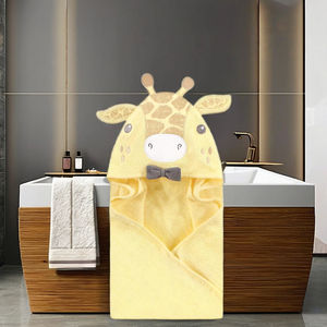 Toalla con Capucha de Personajes de Animales para Bebés, Logotipo Personalizado, Algodón Suave y Absorbente, Envoltura de Baño de Bambú de Secado Rápido, Orejas de Dibujos Animados, Paquetes al por Mayor OEM - Product Image 1