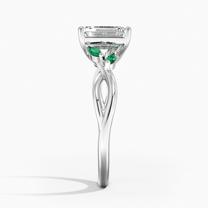 BOJ <b>Ring</b> 068 <b>Emerald</b> Cut 925 <b>Silver</b> Engagement <b>Ring</b> With <b>Emeralds</b> Diamond <b>Ring</b> 2ct D Color VVS1 Moissanite GRA Certified Sale - Product Image 3