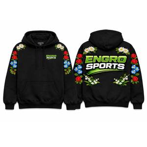 Sweat à capuche en molleton 100% coton épais 350 g/m² avec impression en relief, pour streetwear, sportswear, vêtements décontractés, marques de mode, promotions et tenues d'équipe - Product Image 1