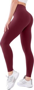 Leggings de yoga rojos de cintura alta para mujer, diseño sin costuras con cintura en forma de V, elásticos en cuatro direcciones, legging de fitness. - Product Image 3