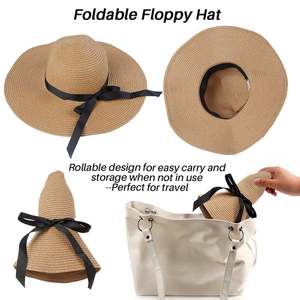 Sombrero de Sol Unisex de Ala Ancha de Algodón con Lazo Negro, Estilo Casual de Playa para Adultos, Color Sólido, Ajustable, para las Cuatro Estaciones, Vintage, de Lujo - Product Image 2