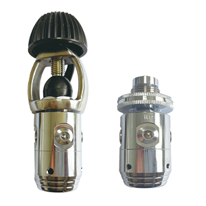 Regulador de Primera Etapa de Pistón Asimétrico A0 - Latón Cromado, Puertos 1HP/3LP, YOKE/DIN, 230 <span class=keywords><strong>Bar</strong></span> - Product Image 1