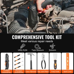 Set di 96 Utensili Manuali per Uso Domestico con Cacciavite Senza Fili e Valigetta Portatile - Product Image 2