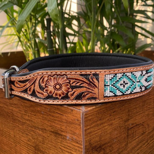 Collar de perro de cuero mecanizado a mano occidental, collares para mascotas con Calavera, producto a granel al por mayor, Collar suave y duradero - Product Image 3