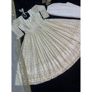 Designer <b>Evening</b> Anarkali <b>Gown</b> with Sequence and Embroidery Work - Product Image 4