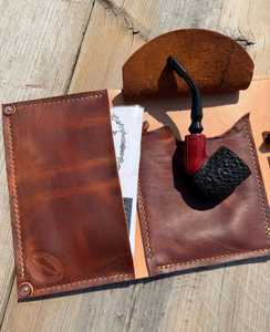 Étui de voyage en cuir véritable pour pipes, personnalisable avec logo, pochette pour pipes à tabac, accessoires pour fumeurs PRB-0017 - Product Image 5