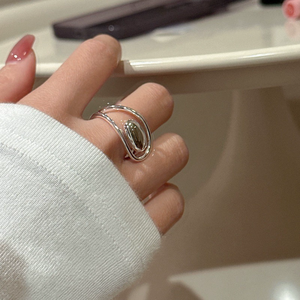 Bague ovale rétro simple en argent sterling S925, style coréen, design de niche, bague de mode coréenne pour personnalité affirmée - Product Image 4