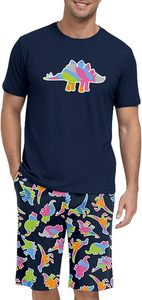 <b>Men</b> <b>Pajama</b> <b>Set</b> Summer Pjs Sleepwear Short Sleeve Graphic Tee and Printed Shorts Novelty Loungewear With Pocket - Product Image 4