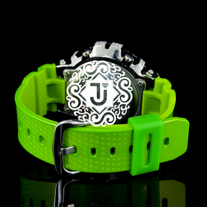 Montre de luxe entièrement sertie de diamants blancs, bracelet en caoutchouc, design entièrement cristallin pour hommes, idéale pour les soirées, disponible à un bon prix - Product Image 2
