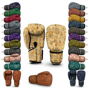 Breathable High Quality Inner <b>Padded</b> <b>Foam</b> Training Punching Fighting Boxing Gloves Custom Made Logo Design Leather Boxing Gloves - Product Image 1