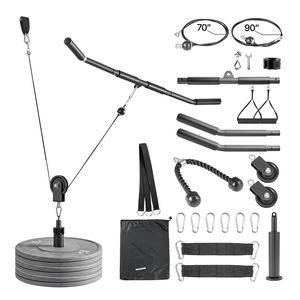 2 Sistemas de Poleas para Gimnasio con Barra Corta y Agarre Doble - Piezas y Accesorios para Máquinas de Ejercicio - Product Image 1