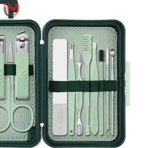 Coupe-ongles, outil de beauté, portable, en acier inoxydable, ensemble de manucure 12 en 1 avec étui en plastique, pour les doigts, cadeau pour la maison - Product Image 3