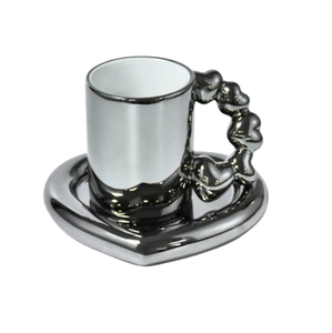 Taza y Platillo de Acero Inoxidable con Acabado Espejo, Diseño Contemporáneo, Portátiles, para Uso en Hogar, Hotel o Restaurante - Product Image 4