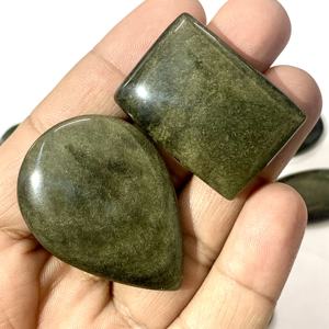 สร้อยคอคริสตัลออบซิเดียนสีทองธรรมชาติคุณภาพ AAA+ ขนาด 20 มม. พร้อมเอฟเฟกต์เปลี่ยนสี  พร้อมอัญมณีเม็ดเดี่ยวขนาด 8 มม. (รูปทรงคละกัน) สำหรับทำเครื่องประดับ - Product Image 5