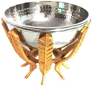 เครื่องใช้บนโต๊ะอลูมิเนียมสุดสร้างสรรค์ชามเสิร์ฟอาหารดีไซน์ไม่เหมือนใครชามเสิร์ฟผลไม้เงินสำหรับงานแต่งงาน - Product Image 1