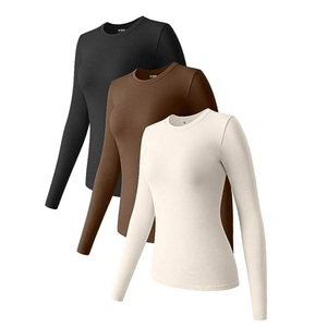 Conjunto de Top Corto de Verano para Mujer, Marca Shimaer, Corte Ajustado, Manga Larga, Color Sólido, Algodón con Spandex, Transpirable y de Secado Rápido - Product Image 5