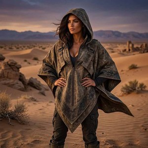 Poncho Táctico, Capa Techwear, Capa Utilitaria Cyberpunk, Traje de Lona con Capa, Capa de Personaje - Product Image 4