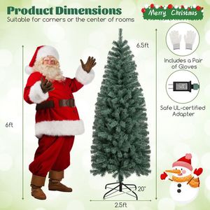 Pre-Lit Blue Slim Artificial Christmas <b>Tree</b> with 9 <b>Lighting</b> Modes - Product Image 4