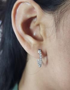 Pendientes de Aro Huggie de Oro de 14K con Diamante Cultivado en Laboratorio de 1 Ct, Diamante en el Interior, Regalo de Lujo para Mujer, Joyería Minimalista para Bodas y Fiestas - Product Image 3