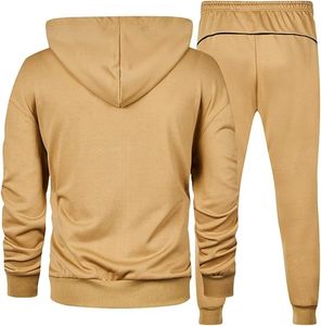 Good Quality Camo Print Tracksuit Joggers <b>Set</b> Fleece Cotton Zipper Hoodie & Sweat Pant Trouser Gym Breathable Hooded Track Suits - Product Image 2