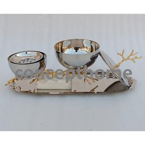 Ensemble de brûleurs d'encens en acier inoxydable de style arabe moderne et luxueux, 3 pièces, de bonne qualité pour la maison, propriétés aromatiques, emballé dans un carton - Product Image 3