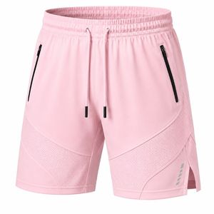 Shorts de sport pour hommes, haute qualité, 180g, en polyester tricoté, séchage rapide, respirant, taille mi-haute, avec cordon de serrage et fermeture éclair - Product Image 1