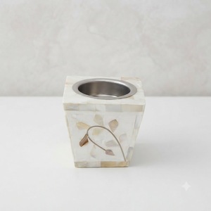 Hand-Made Sandalwood Incense Burner with Floral Inlay Design Religious Eco-Friendly Aromatic Diffuser All-Season Use - Product Image 1