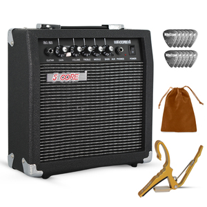 Amplificador de Bajo Eléctrico de 5 Núcleos, Modelo GA 20 BLK NW, 20W, Portátil, Mini, de Pie, con Altavoz Integrado de 6.5 Pulgadas, Entrada Auxiliar y Conector para Auriculares - Product Image 1