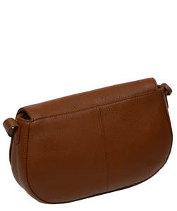 Premium Quality Women’s Genuine Leather in Brown Crossbody Chest <b>Bag</b> Minimalist Lichee Pattern Adjustable Strap Buckle Closure - Product Image 2