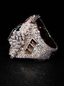 Anillo de Moissanita Chapado en Oro Rosa con Diseño de Letra y Diamantes de Imitación, Anillo Brillante para Hombres y Mujeres, Joyería para Fiestas y Bodas - Product Image 1