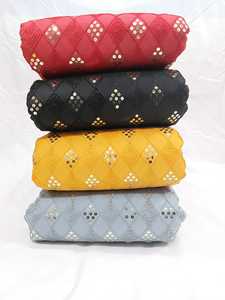 Tela Brocada Étnica con Lentejuelas Cruzadas y Bordados, Material para Vestidos 100% Algodón Resistente a la Abrasión para Venta al Por Mayor OEM - Product Image 4
