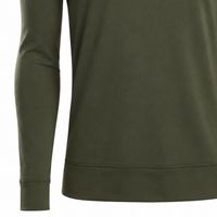 Pull de golf à manches longues vert olive avec fermeture éclair quart de tour pour homme – Haut de performance sportif, tenue d'entraînement en extérieur, vêtement athlétique décontracté