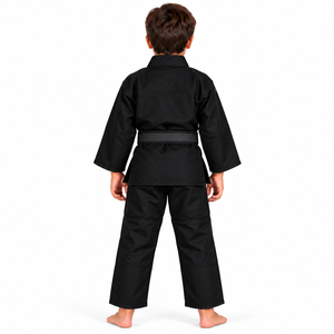 Kimono de Jiu-Jitsu Brésilien pour Enfants en Coton Perlé 100% Noir, Kimono BJJ pour Enfants et Jeunes, Logo Personnalisé, OEM, Vente en Gros - Product Image 6