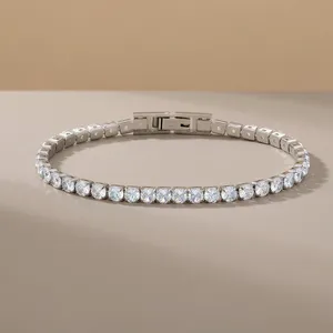 Bracelet tennis en diamant de laboratoire RAMDUT IMPEX, plaqué or 14 carats, serti en canal, taille brillant, style hip-hop, certifié IGI, modèle unisexe - Product Image 2