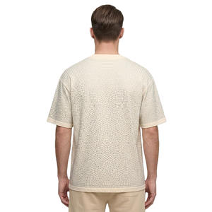 Camiseta de algodón grueso para hombre con pedrería completa, estilo streetwear hip hop, personalizada, fabricante OEM al por mayor - Product Image 2