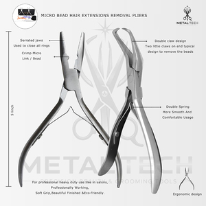 Complete Hair Extension Application Kit with Extension Plier, Wire Loop <b>Tool</b>, Hook Needle, Sectioning Clips, Finger Guard & Care - Product Image 4