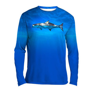 Camiseta de Pesca para Hombre de Primera Calidad, Ligera, con Logotipo Personalizado, 100% Poliéster, de Secado Rápido, para Pesca al Aire Libre - Product Image 1