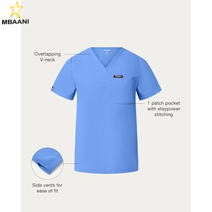 Women's V-Neck 1-Pocket <b>Scrub</b> <b>Top</b> – Soft UltraLAST Fabric, Stretch, Wrinkle & Fade Resistant Medical <b>Scrub</b> <b>Top</b> - Product Image 5