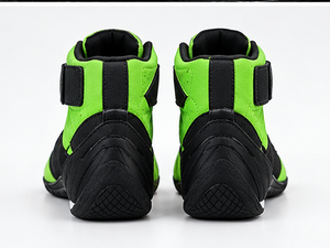 Bottes moto vertes et noires, hauteur cheville, fermeture auto-agrippante, tige en cuir véritable, doublure en mesh respirante, semelle extérieure en caoutchouc léger, EVA - Product Image 6